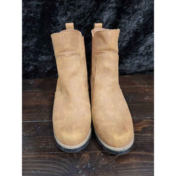 Universal Thread Amalia Wedge Ankle Boots Cognac Brown Sz 10 - Picture 5 of 9